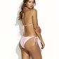 Crochet Lace Kandia Triangle Bikini Top, Pink Sun