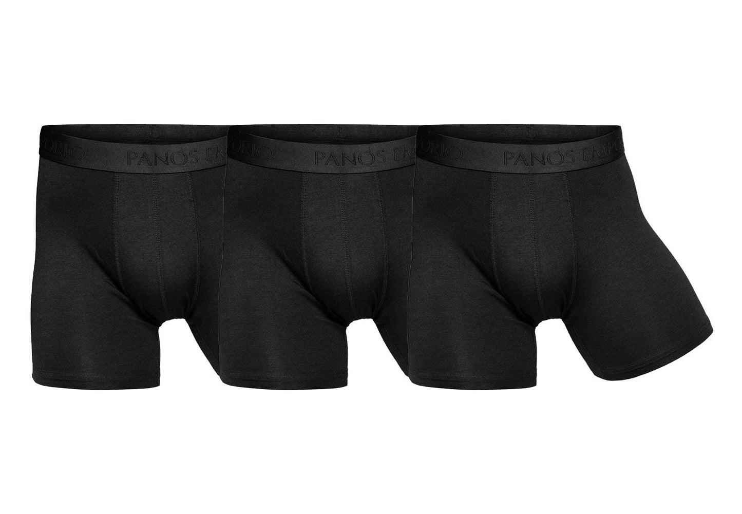 Panos Emporio  Eco Base Bamboo and Organic Cotton Boxer 3 Pack, Black