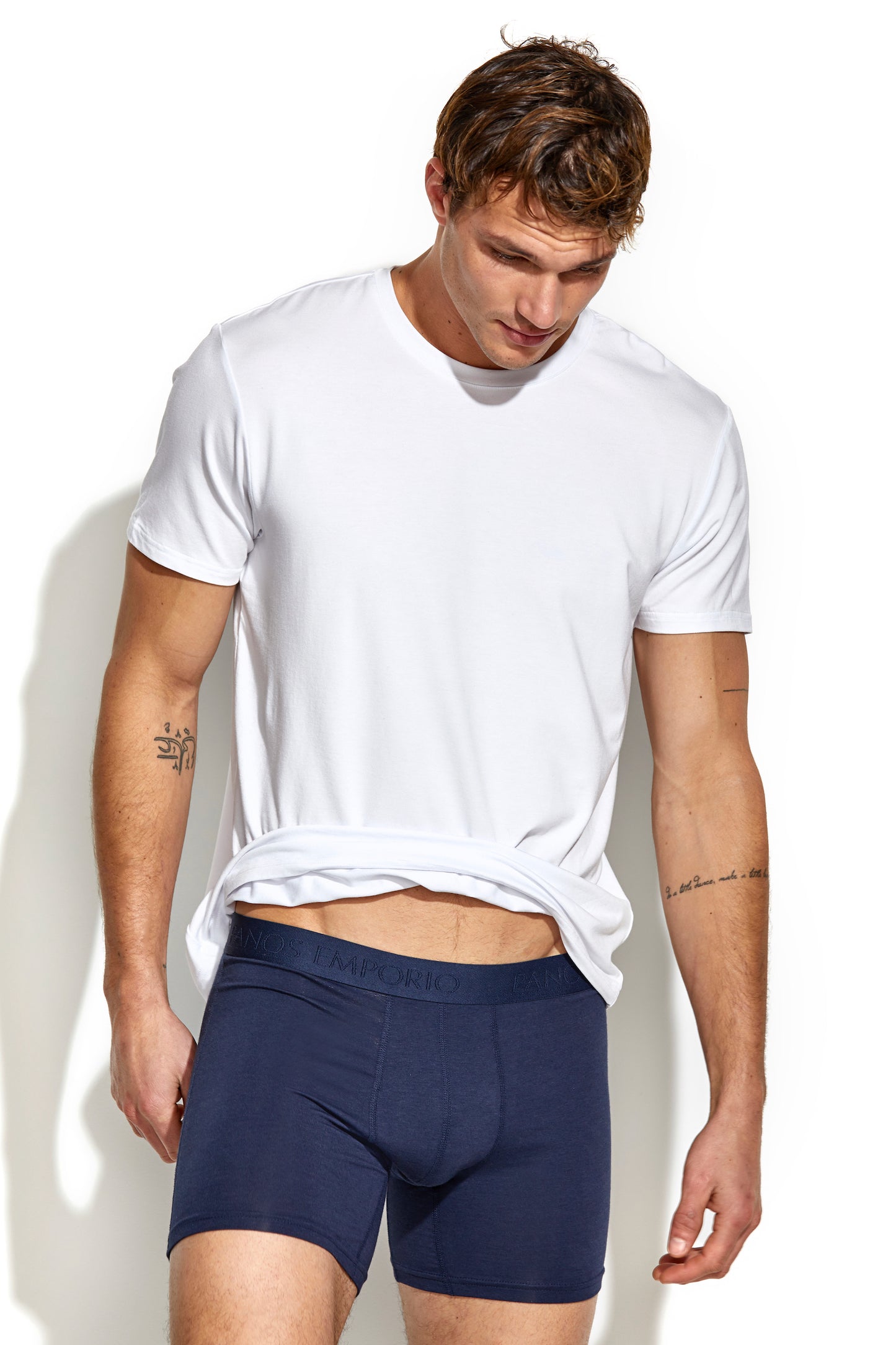 Panos Emporio  Eco Bamboo and Organic Cotton T-shirt Crew, White