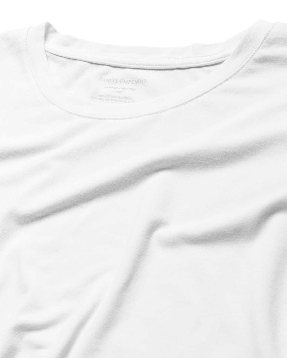 Panos Emporio  Eco Bamboo and Organic Cotton T-shirt Crew, White