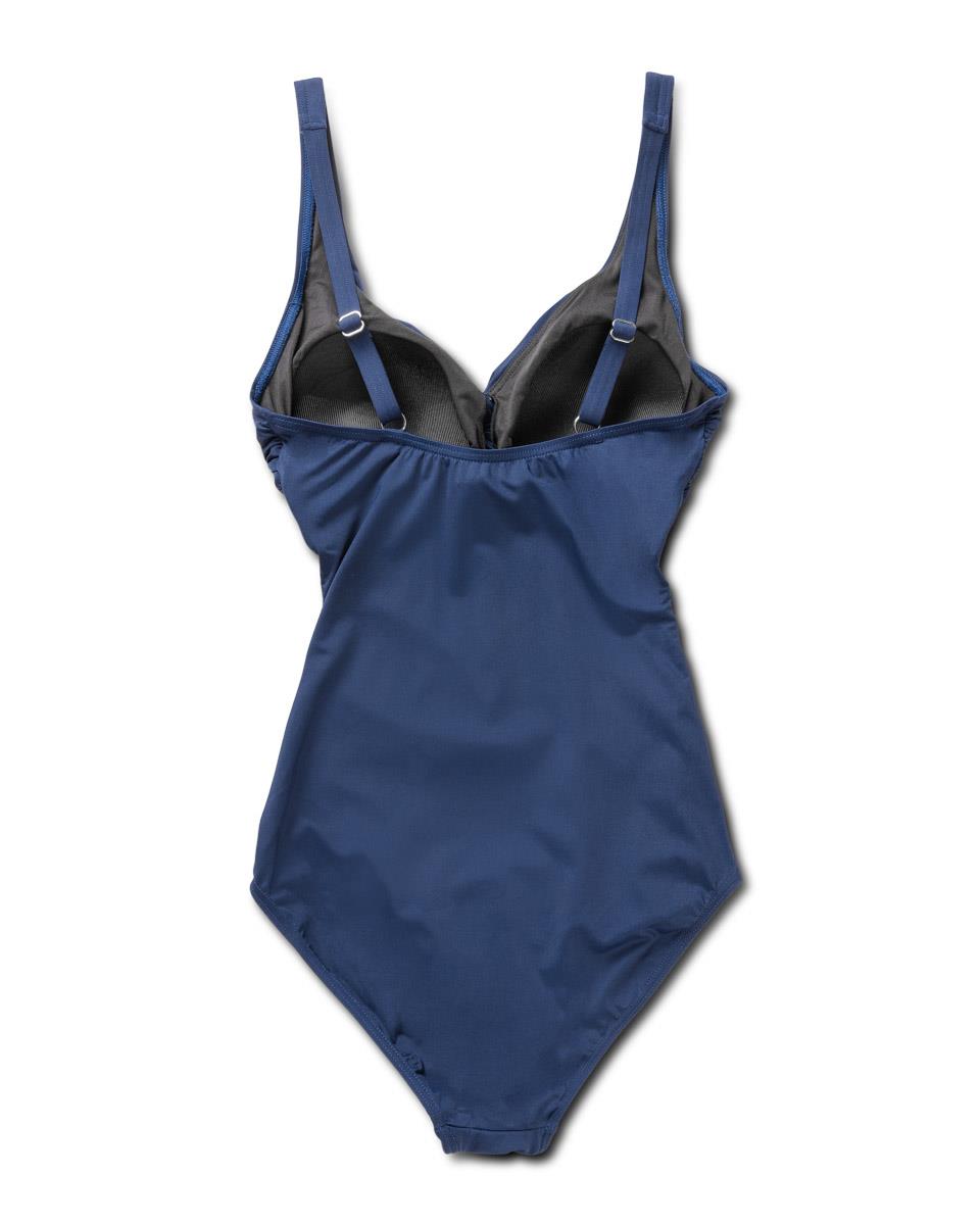 V Neck Simi Shaping Swimsuit, Navy.