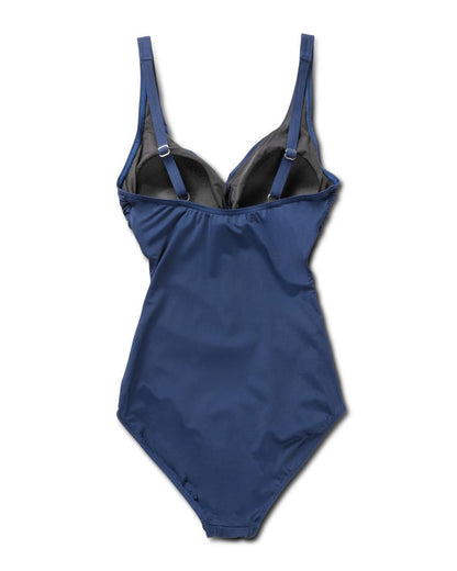V Neck Simi Shaping Swimsuit, Navy.