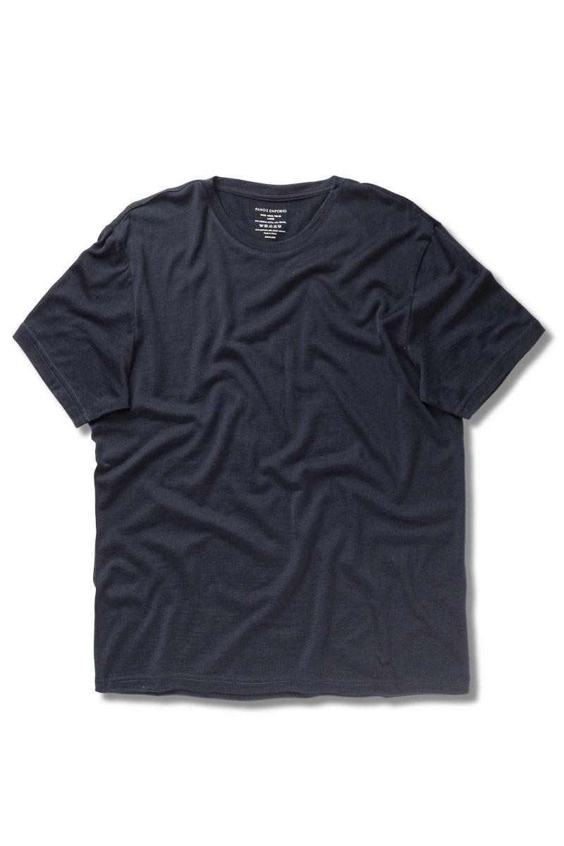Panos Emporio  Eco Merino Wool T-Shirt, Navy