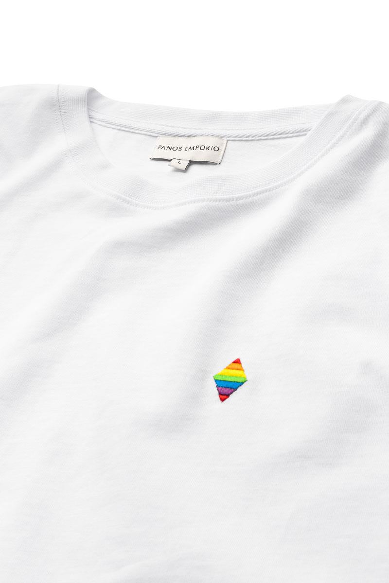 Panos Emporio  Organic Cotton Element T-Shirt, Love and Pride White