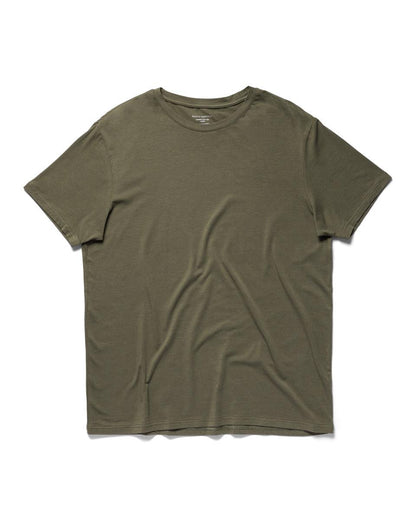 Panos Emporio  Eco Bamboo and Organic Cotton T-shirt Crew, Olive