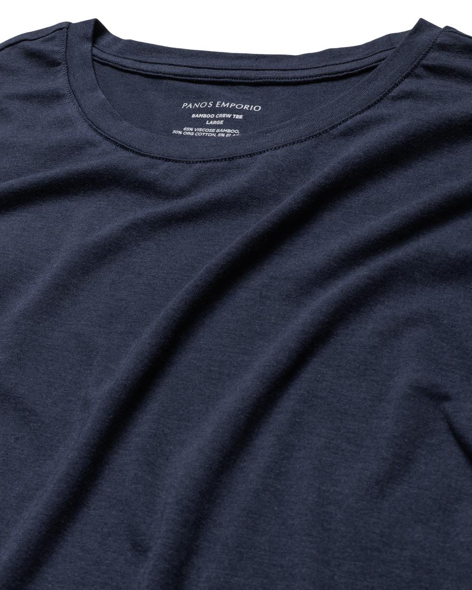 Panos Emporio  Eco Bamboo and Organic Cotton T-shirt Crew, Navy