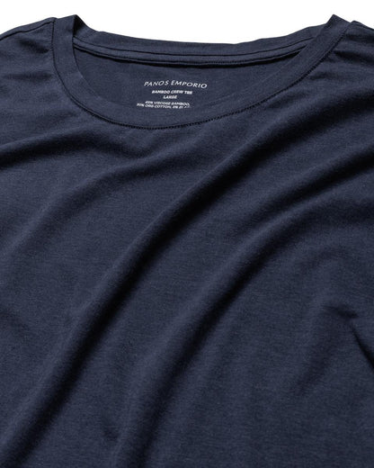 Panos Emporio  Eco Bamboo and Organic Cotton T-shirt Crew, Navy
