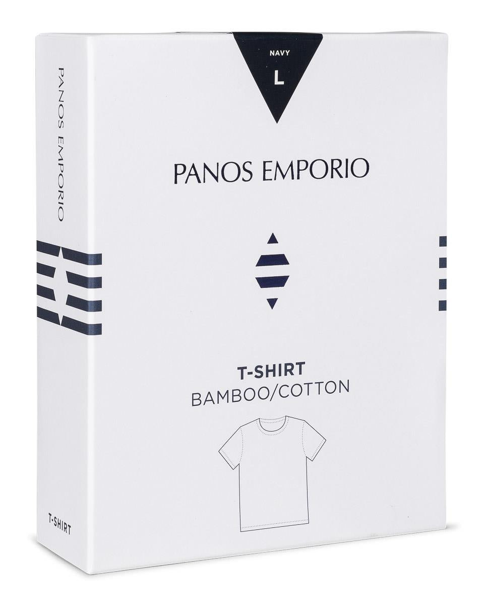Panos Emporio  Eco Bamboo and Organic Cotton T-shirt Crew, Navy