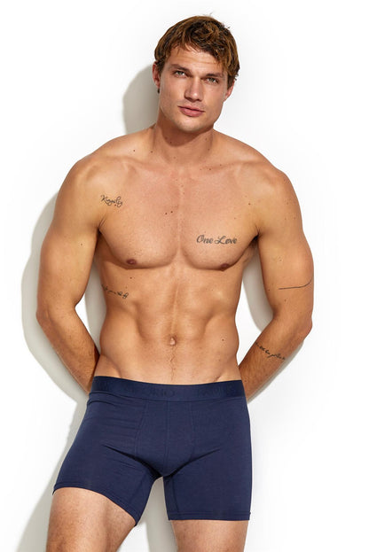 Panos Emporio  Eco Base Bamboo and Organic Cotton Boxer 3 Pack, Colour:  Navy