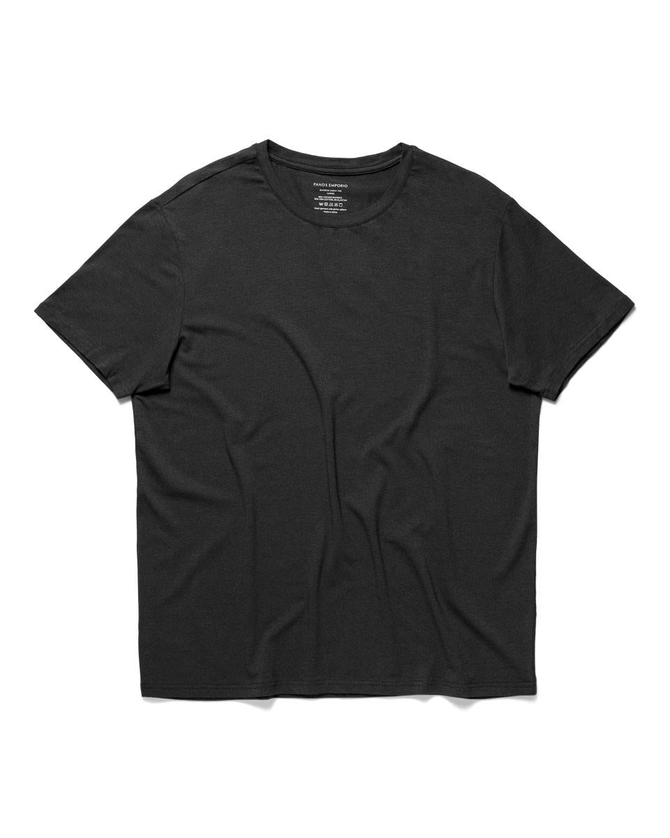 Panos Emporio  Eco Bamboo and Organic Cotton T-shirt Crew, Black