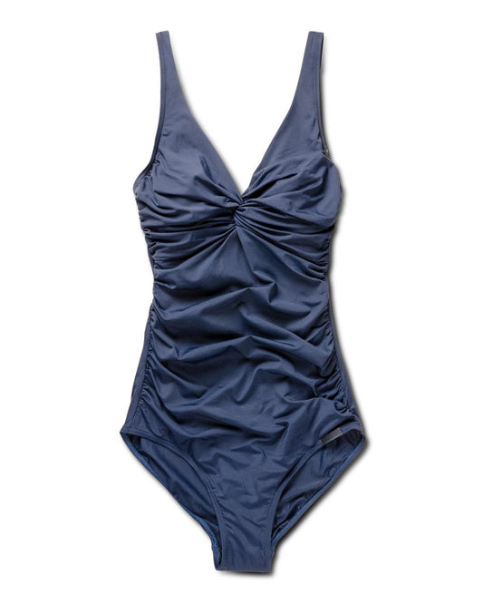 V Neck Simi Shaping Swimsuit, Navy.
