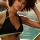 Recycled Halterneck Daphne Bikini Top, Black