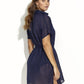 100% Cotton Kea Cover Up Dress, Navy