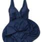 V Neck Venezia Skirted Swimsuit, Navy