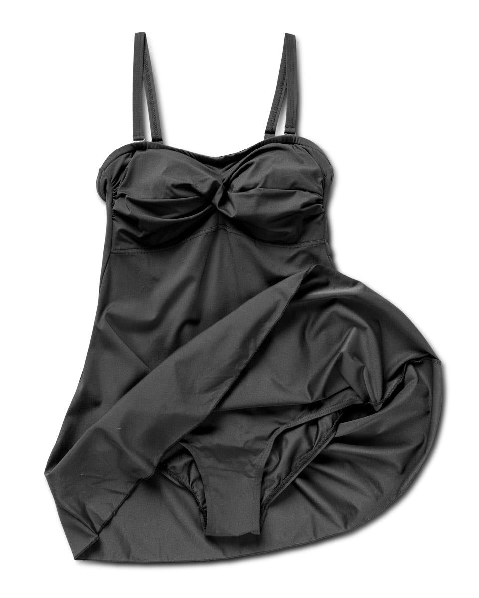 Delos Skirted Swimsuit, Black