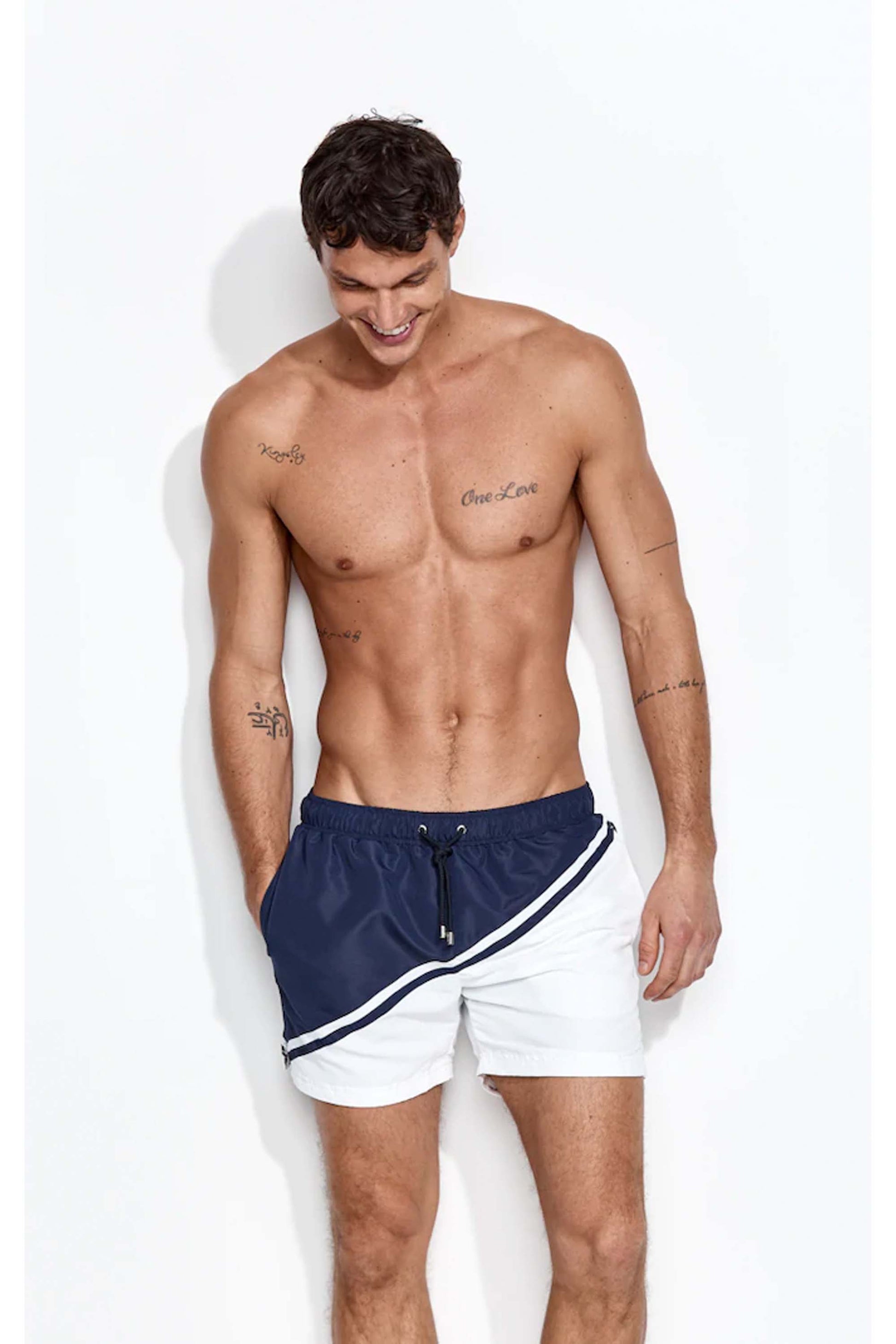 Panos Emporio Classic Trunks, Navy Nautic.