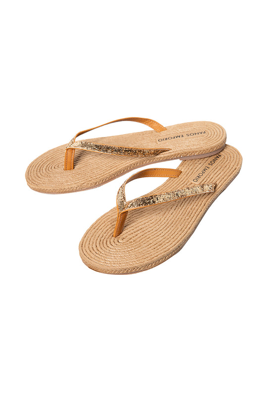 Charlize Gold Glitter Flip Flop