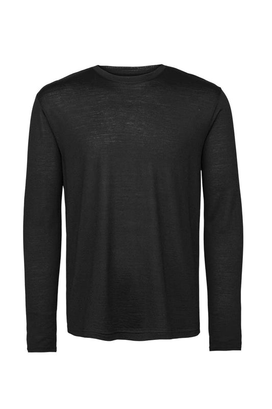 Panos Emporio  Eco Merino Wool Long Sleeve Top, Black